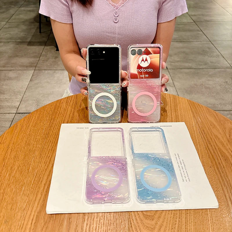 Case for Motorola Razr 60 Ultra 50 Razr+ 2024 Ultra 2025 Diamond Studded Glitter Magnetic Shell Pattern Mobile Phone Case Cover