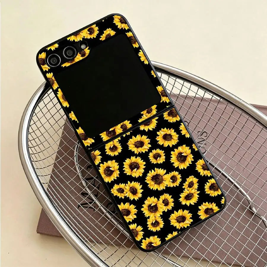 Sunshine Sunflower Case for Samsung Galaxy Flip6 Flip5 Flip3 Z Flip 7 6 5 4 3 Flip7 FE Flip4 Back Phone Cover Funda