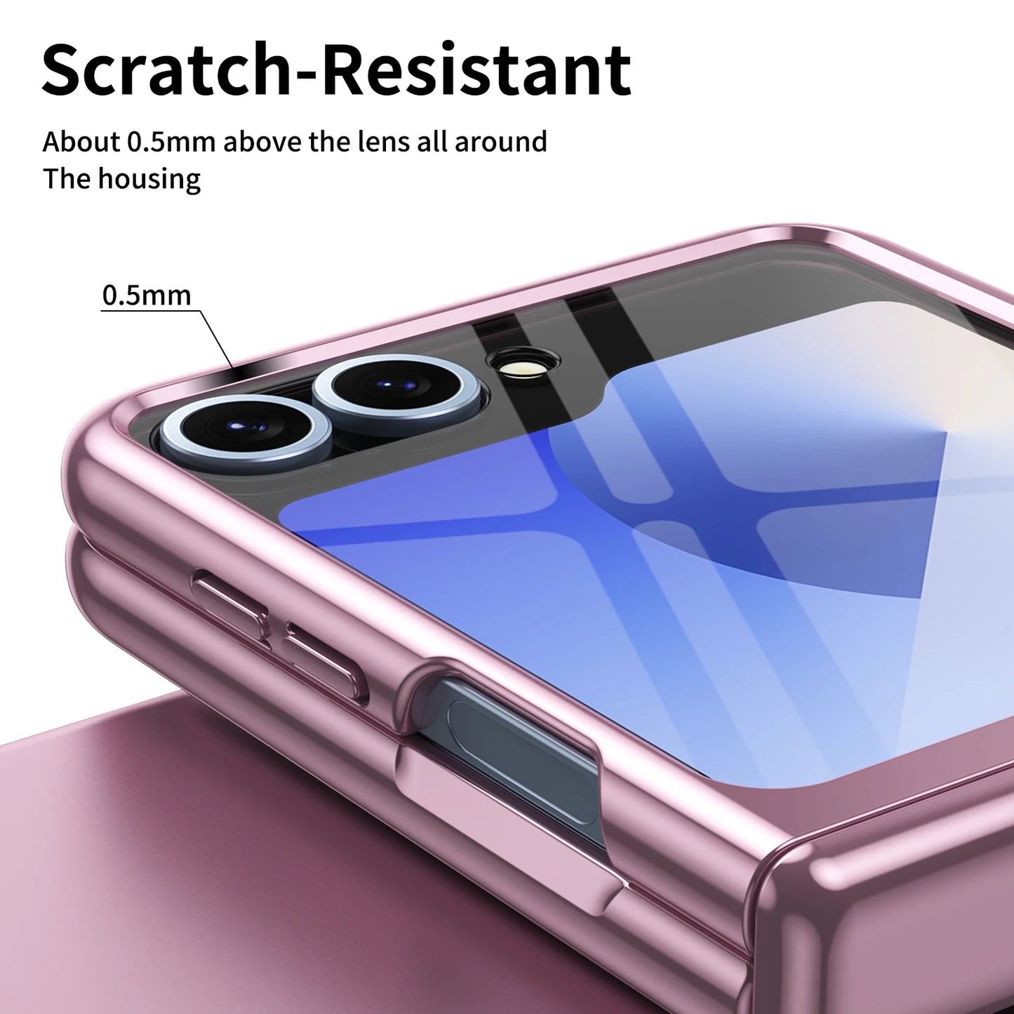 Luxury Plating Hinge Transparent Phone Case For Samsung Galaxy Z Flip 6 5 4 3 5G Clear Shockproof Back Cover For Galaxy Z Flip 6