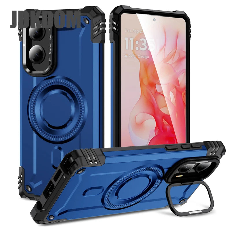 JDKDOM Military Shockproof Bracket Phone Magnetic Case For Motorola G Play G Power 2025 G Stylus 5G 2024 G Pure G 5G 2023 Cover