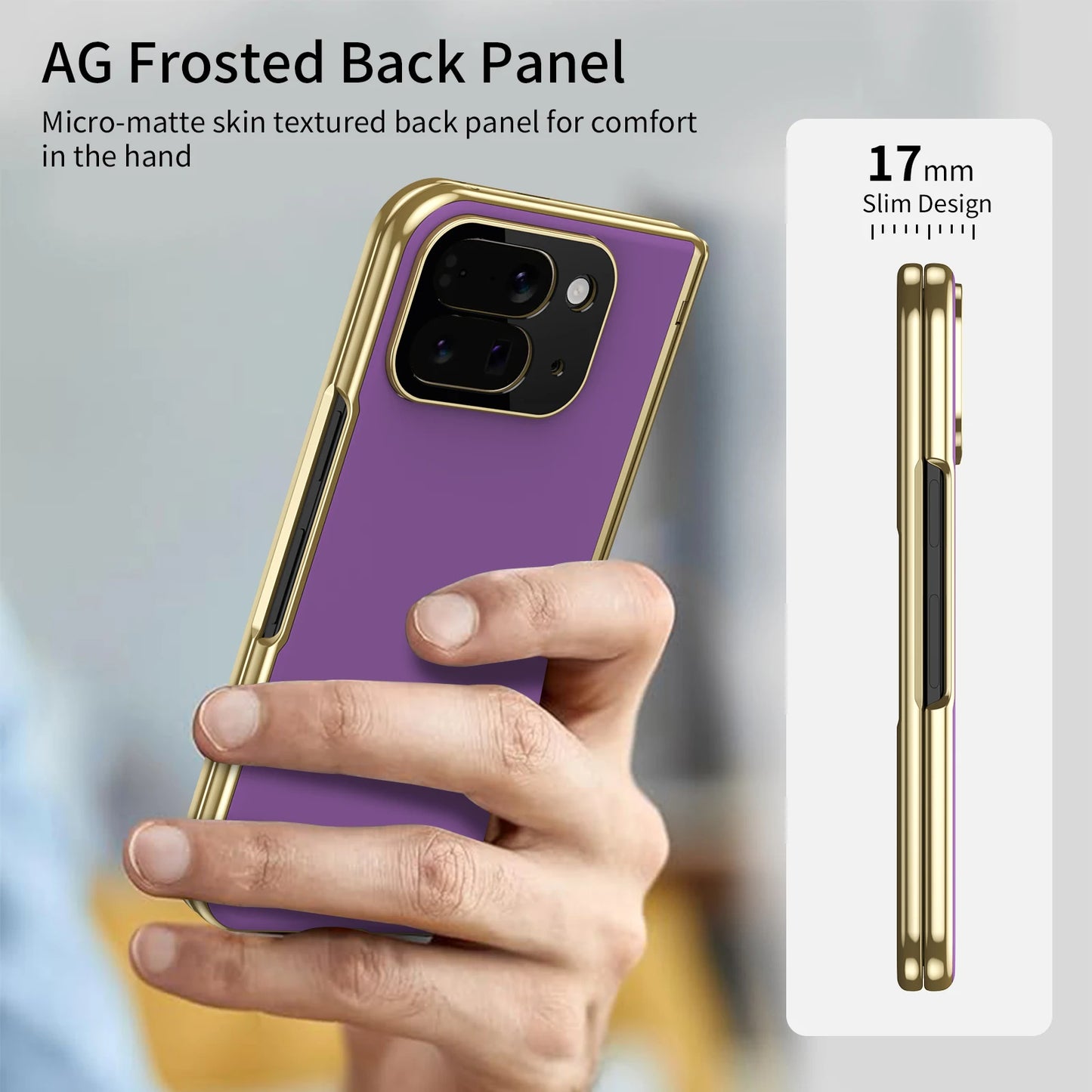 AG Matte Anti-Fingerprint Phone Case for Google Pixel 10 Pro Fold Hinge Lens Protection Shockproof Cover with Front Glass Film