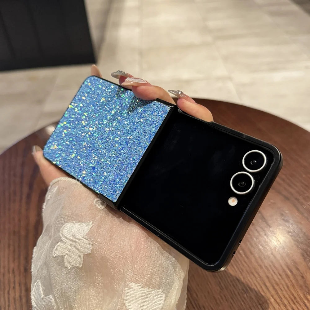 Z Flip7 Case Luxury Bling Sequin Glitter Sequin Phone Case for Samsung Galaxy Z Flip 7 6 5 4 3 5G Hinge Protection Hard PC Cover