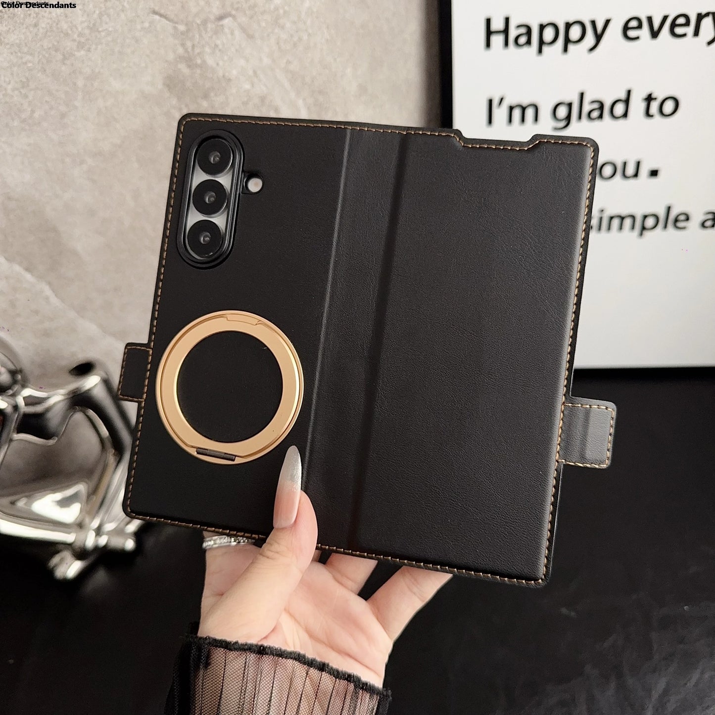 Leather Cases for Samsung Galaxy Z Fold 7/6/5/4/3 Magnetic 360 Rotatable Ring Stand holder Cover for Galaxy Z Fold 6 Z Fold3 4