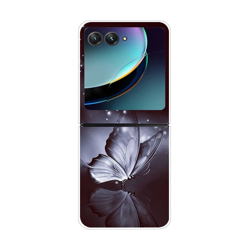 For Moto Razr40 Ultra 5G Case Plastic Wolf Lion Marble PC Hard Back Covers for Motorola Razr 40 Ultra Razr+ Razr4 2023 Capa