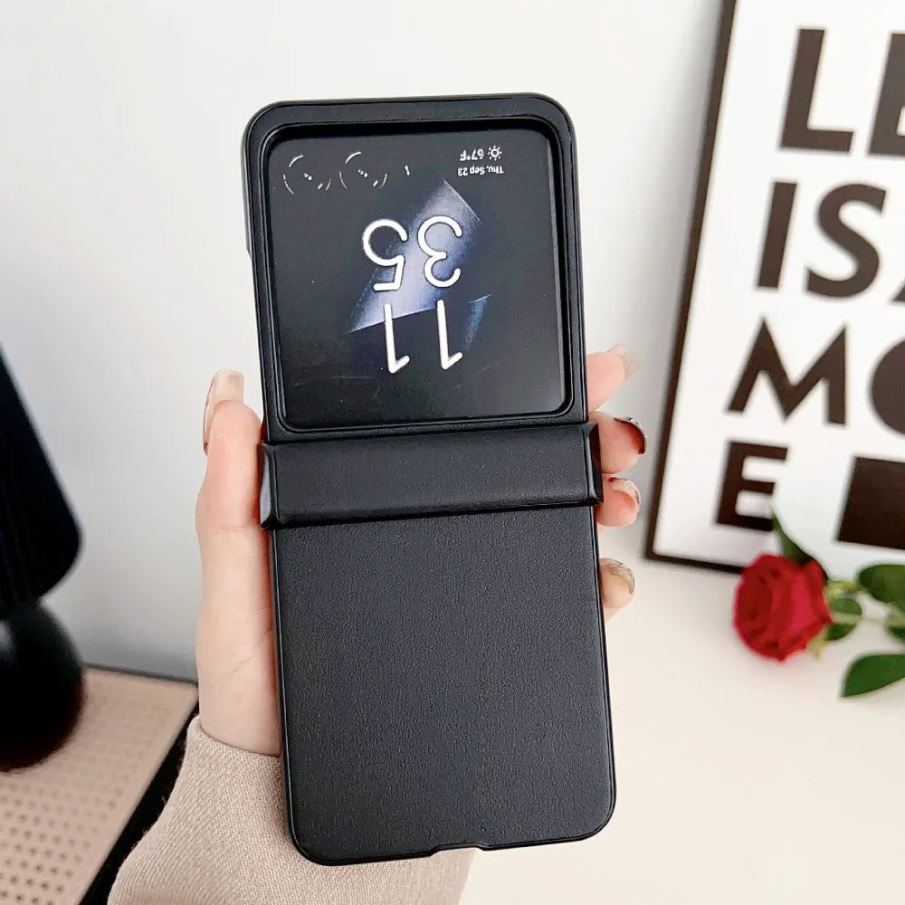 Moto Razr 50 2024+ Leather Hard Shell Phone Case for Motorola Razr 50 Ultra Razr 50 Hinge Protection Protective Shockproof Cover