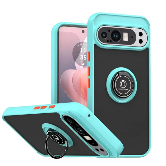 For Google Pixel 9A 8A 7A Armor Matte Car magnetic Cover For Google Pixel 10 9 Pro XL Pixel 7 8 Pro Ring Stand Shockproof case