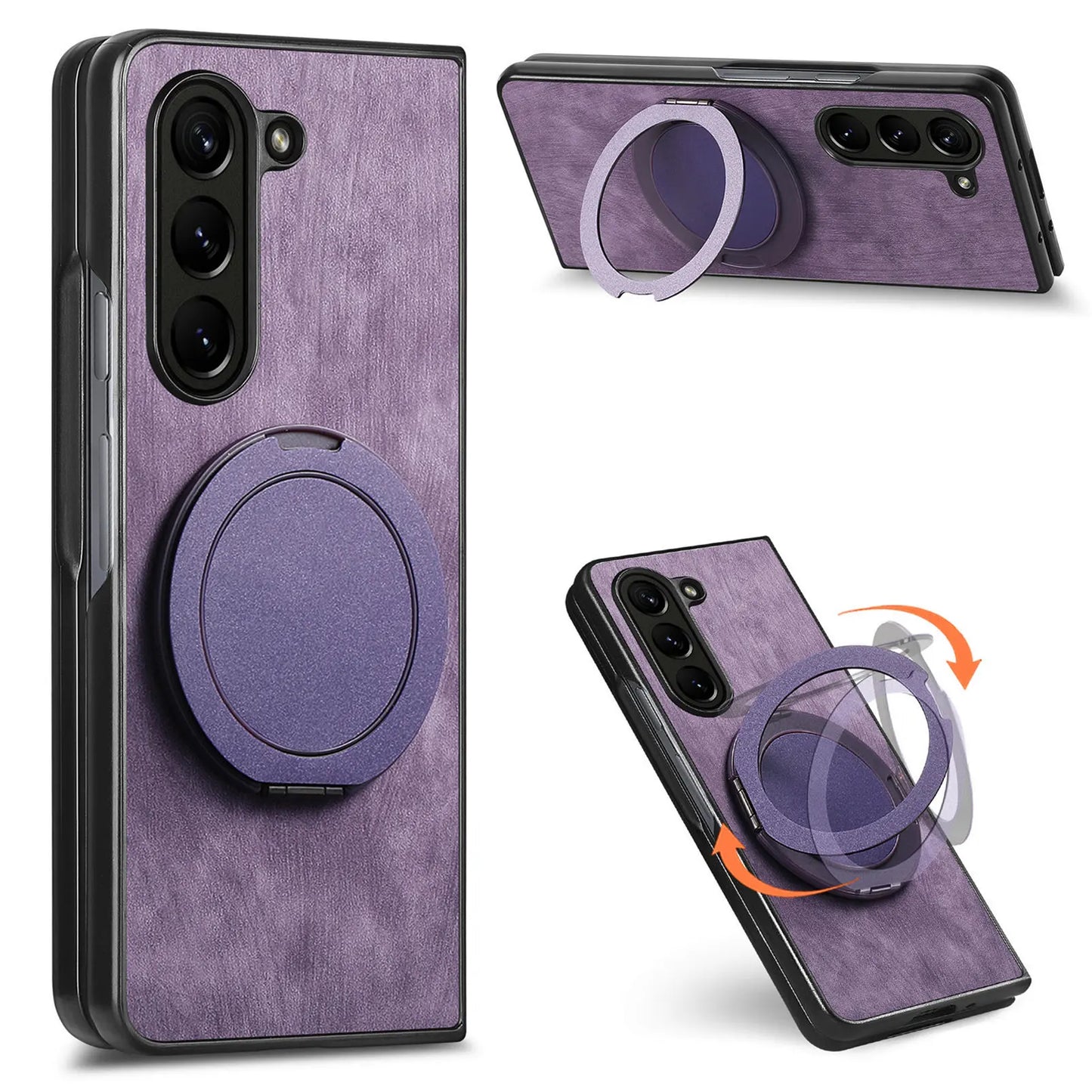 360° Rotating Invisible Kickstand Magnetic Cover Phone Case for Samsung Galaxy Z Fold 7 6 5 4 3 Fold7 Fold6 Fold5 Fold4 Fold3 5G