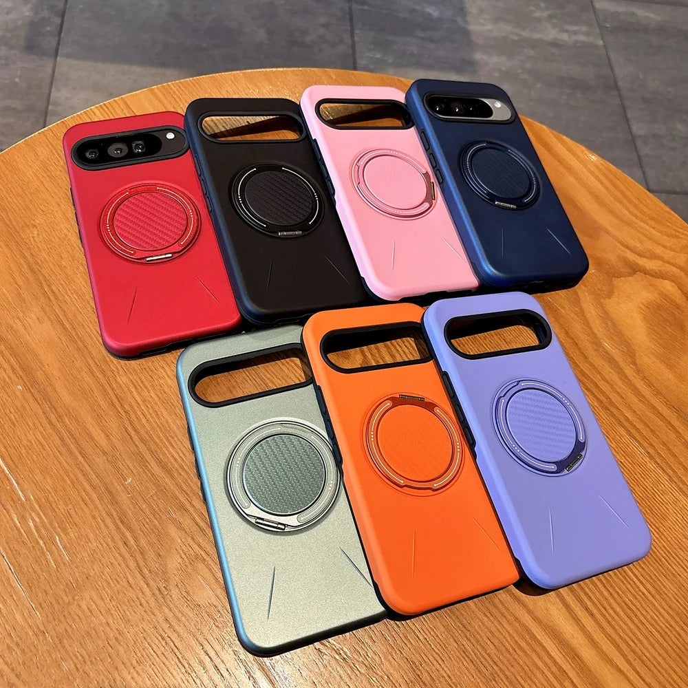 Luxury 360° Magnetic Metal Bracket Phone Case For Google Pixel 10 Pro XL 9 10A Shockproof Stand Holder PC Cover For 9 Pro XL 9a
