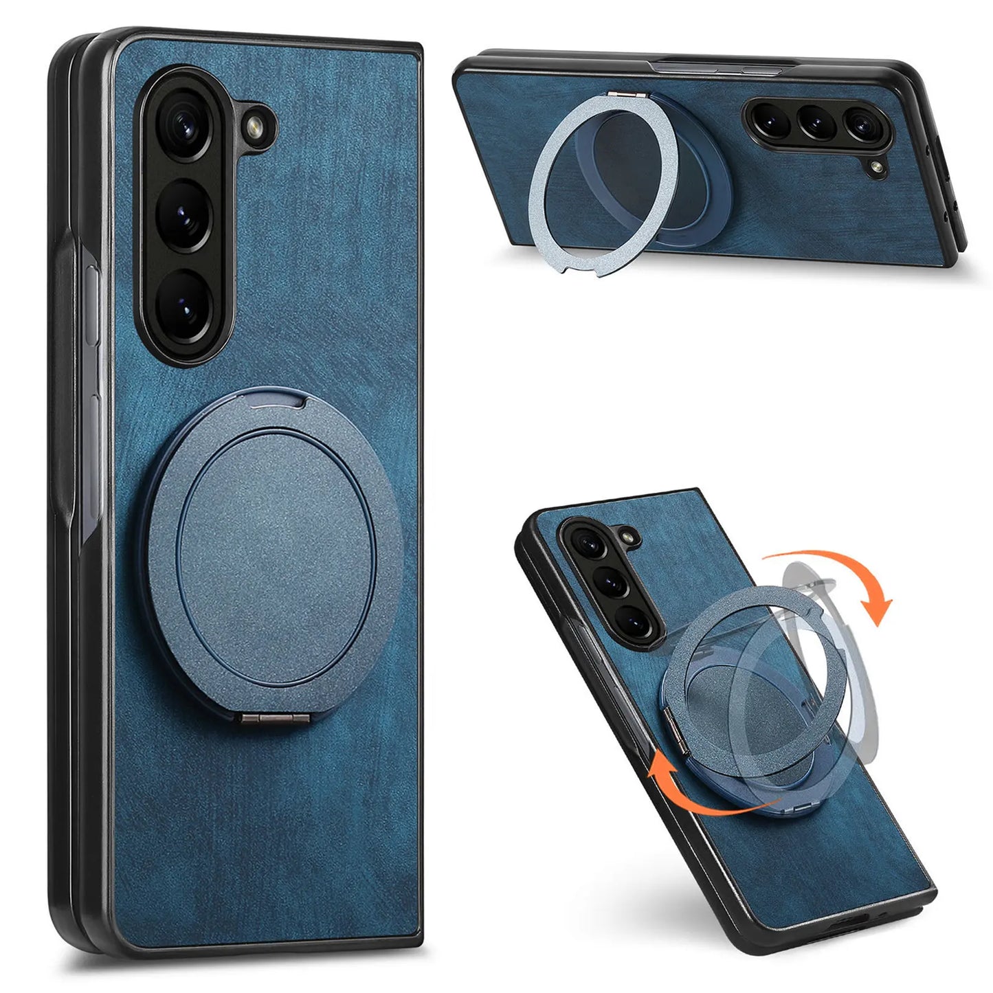 360° Rotating Invisible Kickstand Magnetic Cover Phone Case for Samsung Galaxy Z Fold 7 6 5 4 3 Fold7 Fold6 Fold5 Fold4 Fold3 5G