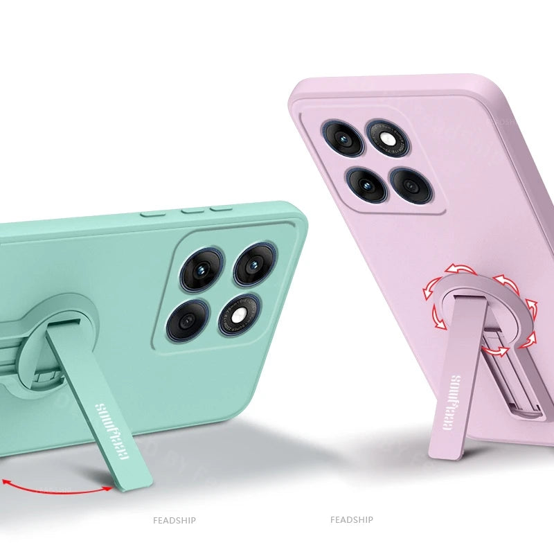 Phone Case For Moto Edge 60 Pro Fusion Edge60 Soft Cover Shockproof Silicone Phone Case Holder Stand with Screen Protector Film