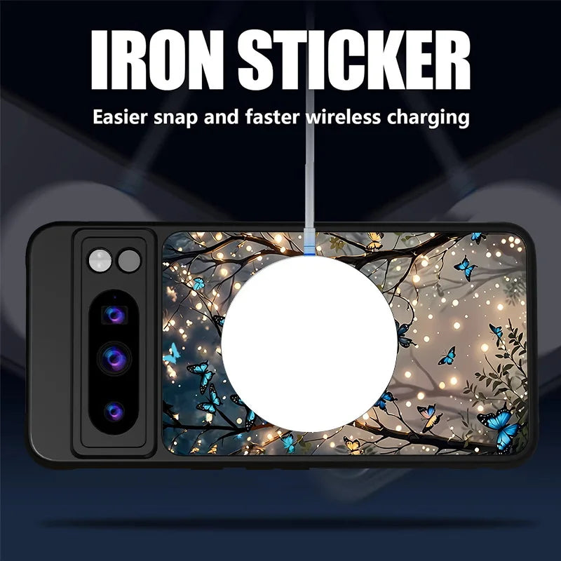 Glow In The Dark Butterfly Magnetic Case For Google Pixel 10 8 7 Pro 9A 8A Pixel 9 10 Pro XL For Magsafe Shockproof Phone Cover