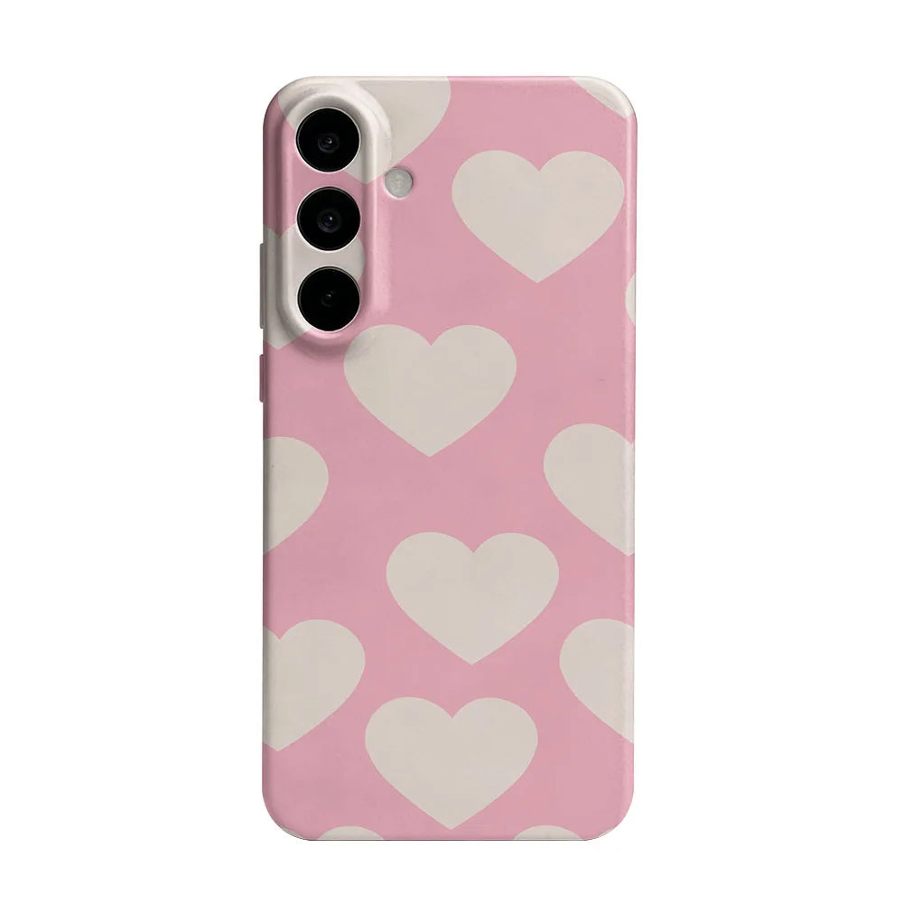 Phone Case For Samsung S26 S25 S24 S23 S22 Plus S21 Ultra Edge S23 S24 S25 FE Lovely Heart Pattern Hard PC Bumper Cover