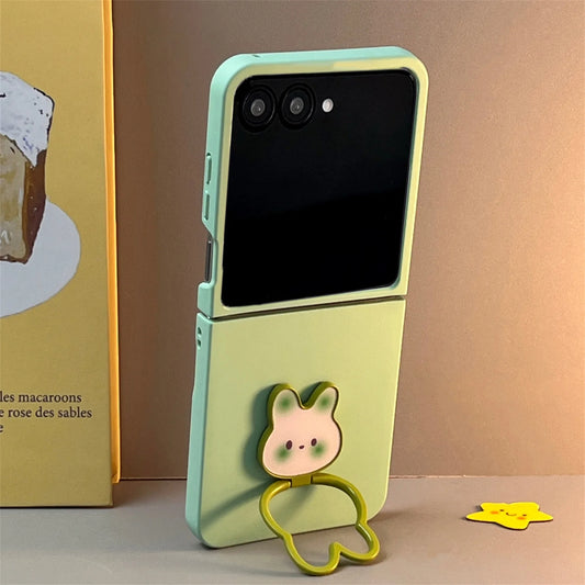 Cute Korean Mint Green Phone Case with Bunny Rabbit Ring Bracket for Motorola Razr 60 Ultra Razr 60 Razr 50 Ultra Razr 50 Cover