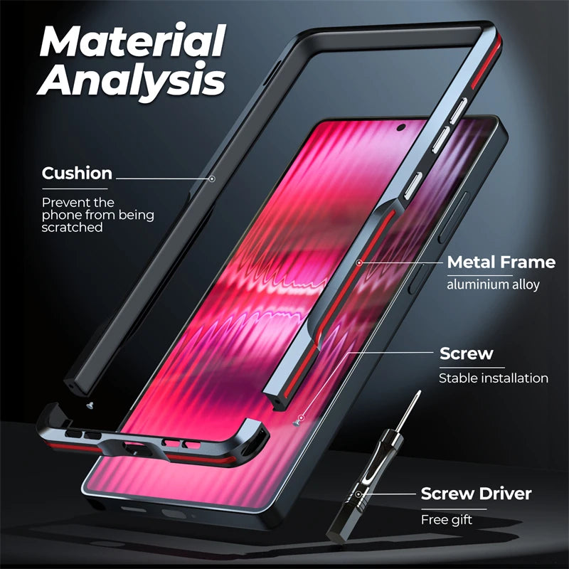 For Samsung Galaxy S25 S24 S23 Ultra Metal Frame Case Aviation Aluminum Alloy Armor Bumper Shockproof Cover for Galaxy S25Ultra