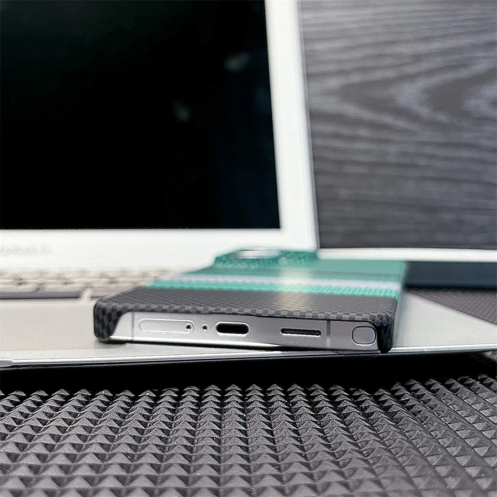 Luxury Carbon Fiber Wireless Charging For Magsafe Case for Samsung Galaxy S26 Ultra S26 Plus Alloy Lens Protection Hard Cover