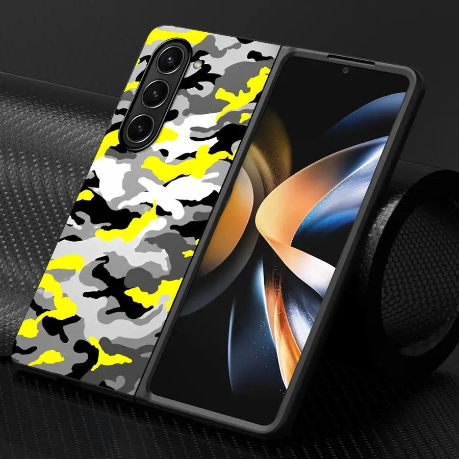 Back Phone Cover Case for Samsung Galaxy ZFold3 ZFold7 ZFold4 ZFold5 Z Fold 7 6 5 4 3 ZFold6 Camouflage Pattern