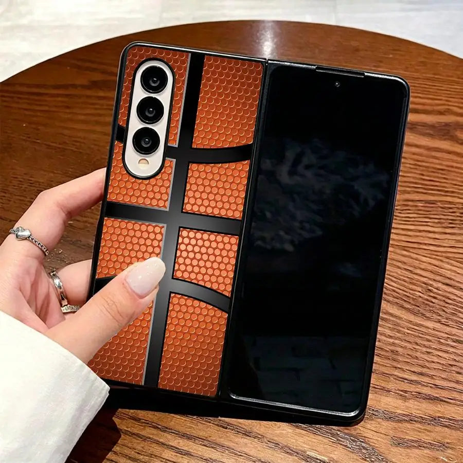 Basketball Texture Design Phone Cover Case for Samsung Galaxy Z Flip 7 6 5 4 3 Z Fold 7 6 5 4 3