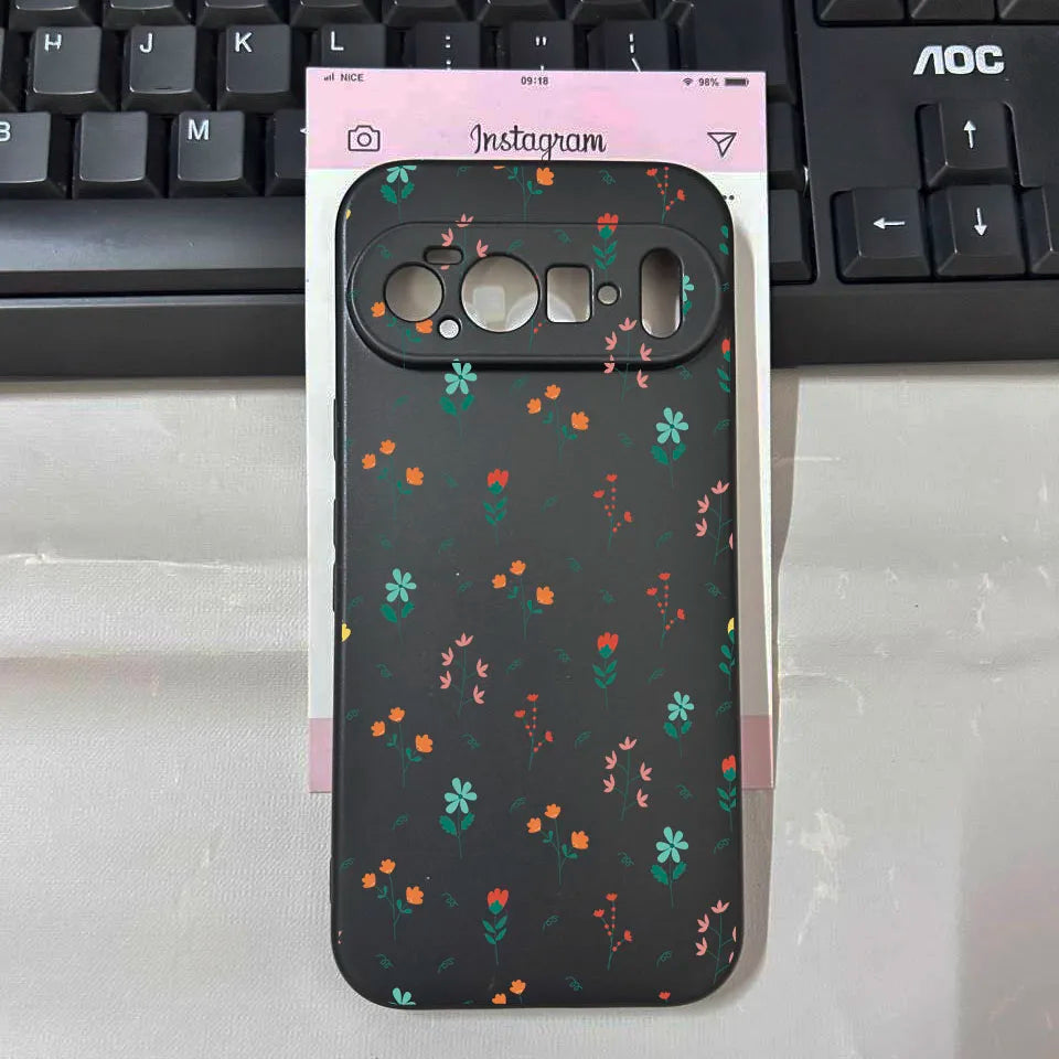 For 10Pro New Luxury Small Daisy Flower Phone Case for Google Pixel 10 9 Pro XL 8A 7A 6a 6 7 8 Pro 5G Soft Black Protector Cover