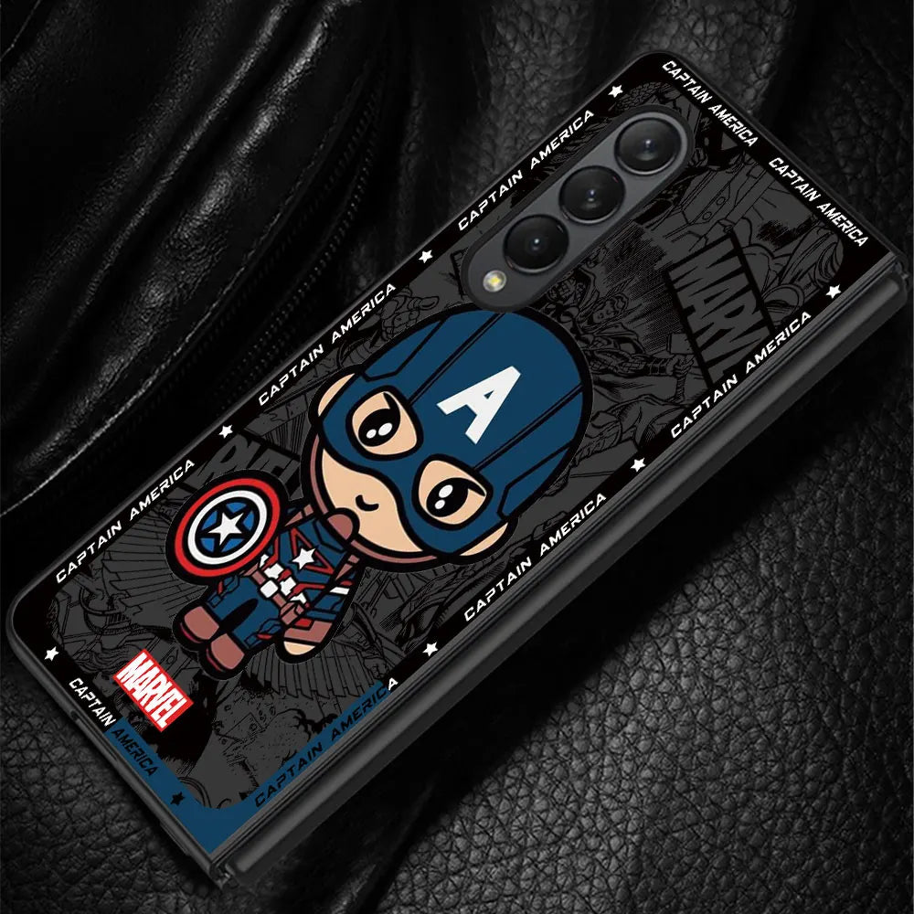 Cartoon Marvel Spiderman Groot Case for Samsung Galaxy Z Fold6 Z Fold4 5G Z Fold3 Z Fold5 5G ZFold4 Hard PC Shockproof Cover