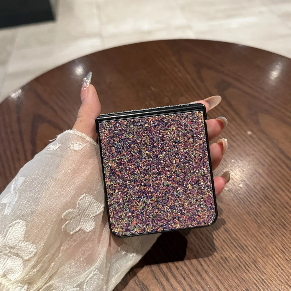 Z Flip7 Case Luxury Bling Sequin Glitter Sequin Phone Case for Samsung Galaxy Z Flip 7 6 5 4 3 5G Hinge Protection Hard PC Cover