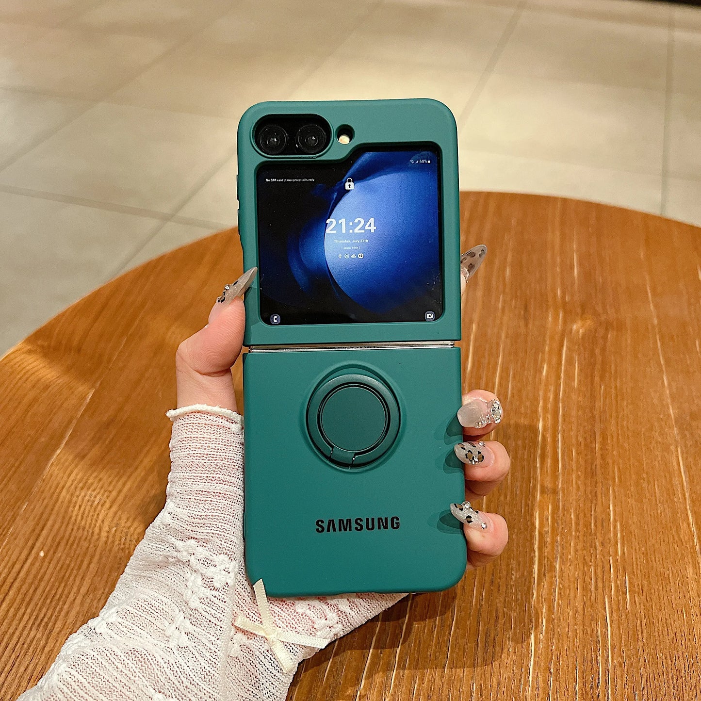 Luxury Official Candy Color Liquid Silicone  Ring Holder Phone Case Samsung Galaxy Z Flip 7 6 5 4 3 Shockproof Protective Cover