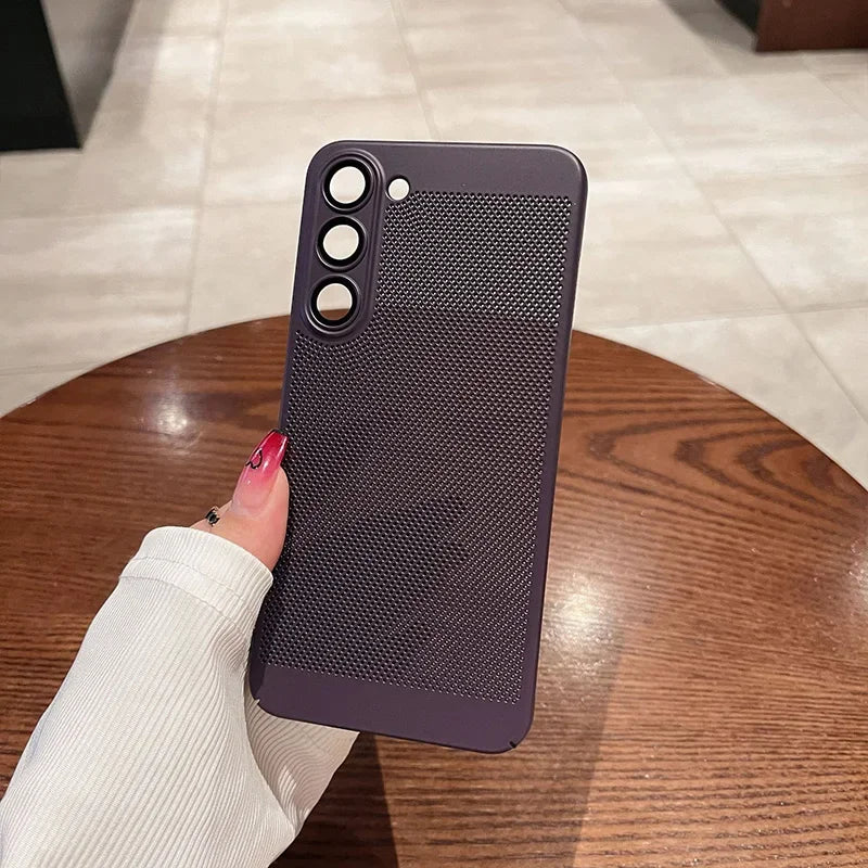 Breathable Heat Dissipation Cooling Case For Samsung Galaxy S25 S24 UItra S23 S22 S21 Plus PC Hard Back Cover