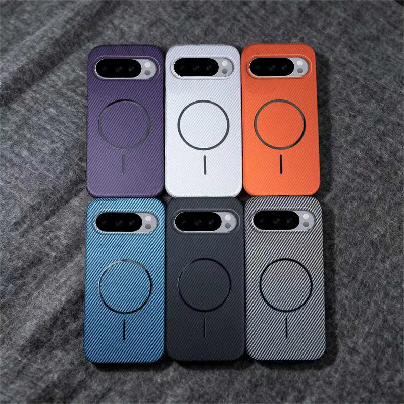 For Magsafe Magnetic Hard PC Case for Google Pixel 11 10 9 Pro XL 10A 9A Pro Slim Half-pack Carbon Fiber Texture Cover