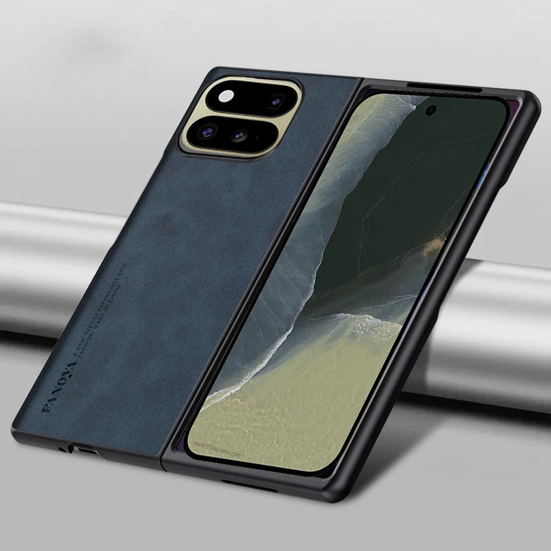 Matte Case for Pixel Fold Faux PU Leather Hard Plastic Back Cover For Google Pixel 11 Fold GZDQ6 2026