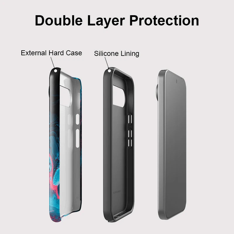 Fcicicase Acrylic Matte Phone Case For Google Pixel 10A 8A 7A 9 10 Pro XL 8 9 10 Pro Marble Painting Dual Layer Matte Cover