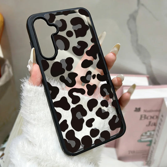 Silicone Matte Phone Case For Samsung Galaxy S25 Ultra Funda S24 Ultra S24 FE S23 Ultra S26 Prtotective Leopard Painted Cover