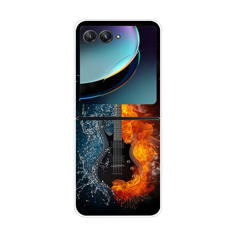 For Motorola Razr 40 Ultra Phone Case Flower Painted Clear Plastic PC Hard Back Cover For Moto Razr 40 Ultra Case 40Ultra 6.9"