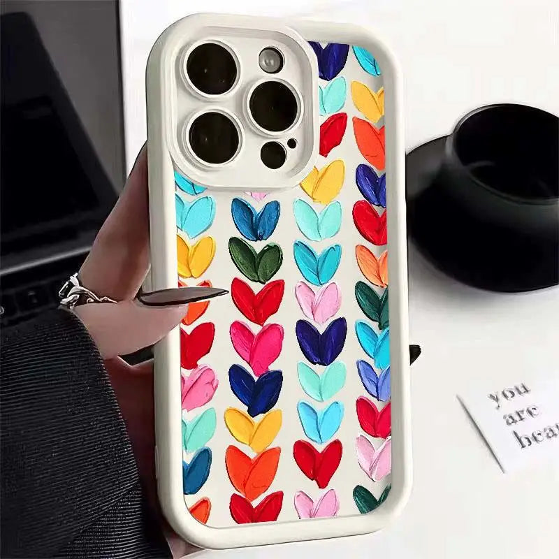 Small Love Heart Phone Case for Motorola Moto Edge 40 Neo 50 Pro 50 Fusion 5G G84 G14 G32 G35 G52 G30 G60S G53 G22 E13 E14 Cover