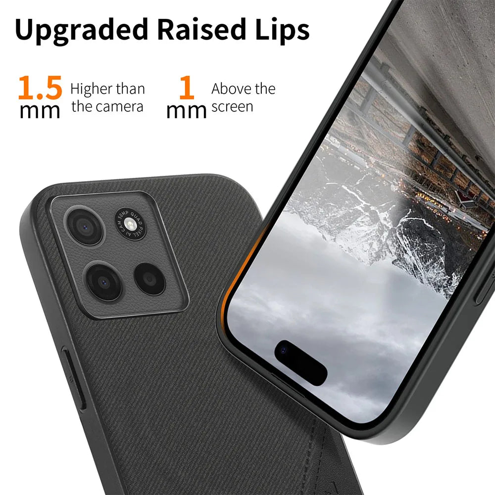Luxury Fabric Leather Splicing Magnetic Case For Moto G05 G15 Power G06 G56 G86 G67 G77 Edge 70 Ultra 60 Neo Protective Cover