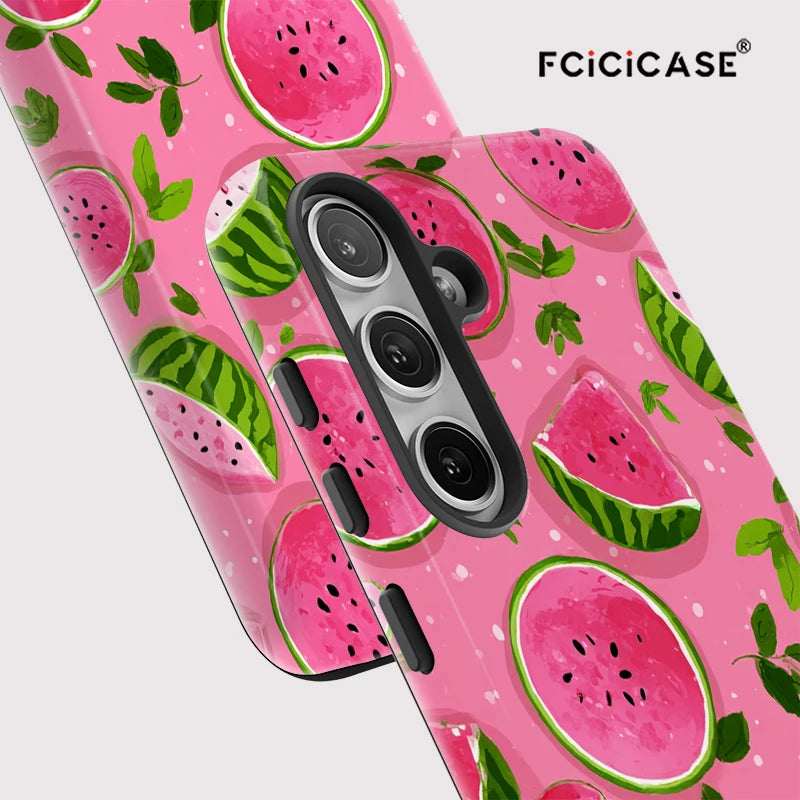 Fcicicase Watermelon Pattern Phone Case For Samsung Galaxy A16 A26 A 26 5G A56 A36 2 IN 1 PC TPU Double-layer Matte Cover