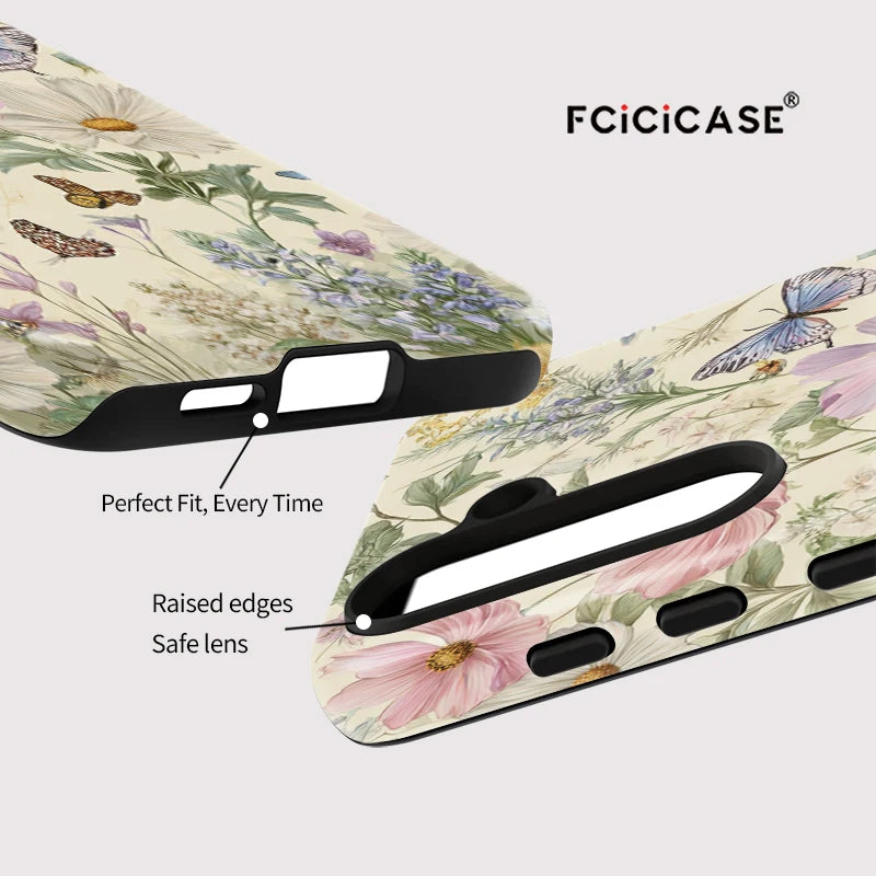 Fcicicase Butterfly Flowers Pattern Phone Case For Samsung Galaxy A26 A 26 5G A16 A36 A56 Shockproof Silicone Matte Cover