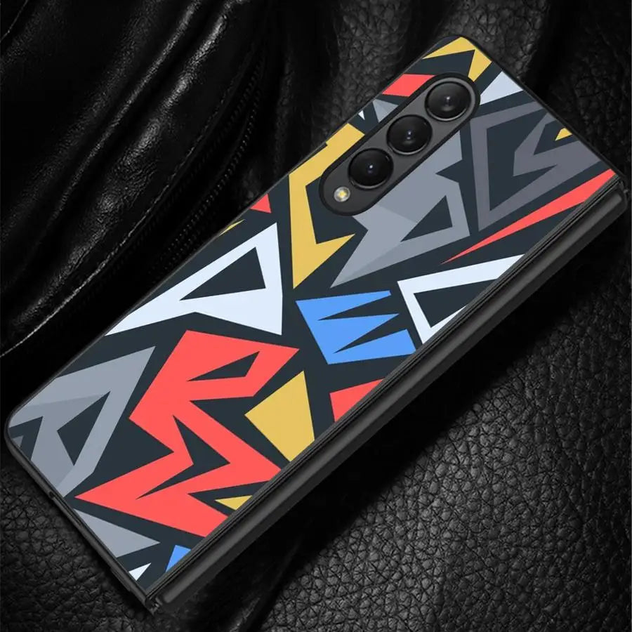 Irregular Art Back Phone Cover Case for Samsung Galaxy Z Fold 7 6 5 4 3 ZFold3 ZFold6 ZFold7 ZFold5 ZFold4