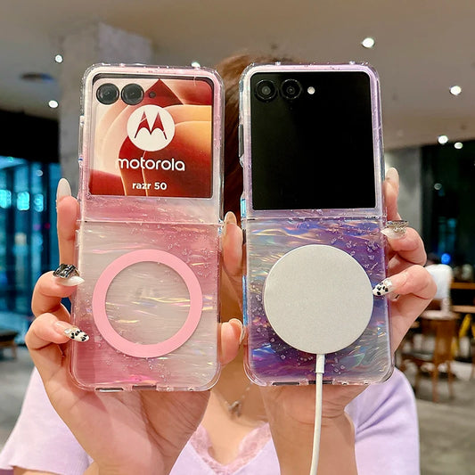 Case for Motorola Razr 60 Ultra 50 Razr+ 2024 Ultra 2025 Diamond Studded Glitter Magnetic Shell Pattern Mobile Phone Case Cover