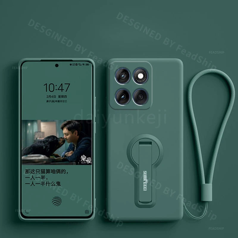 Phone Case For Moto Edge 60 Pro Fusion Edge60 Soft Cover Shockproof Silicone Phone Case Holder Stand with Screen Protector Film