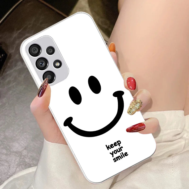 Tempered Glass Phone Case For Samsung Galaxy S10 4G S20 11E 30 S21 21Fe 22 Pro S23 Ultra 5G S8 S9 Plus Keep Your Smile