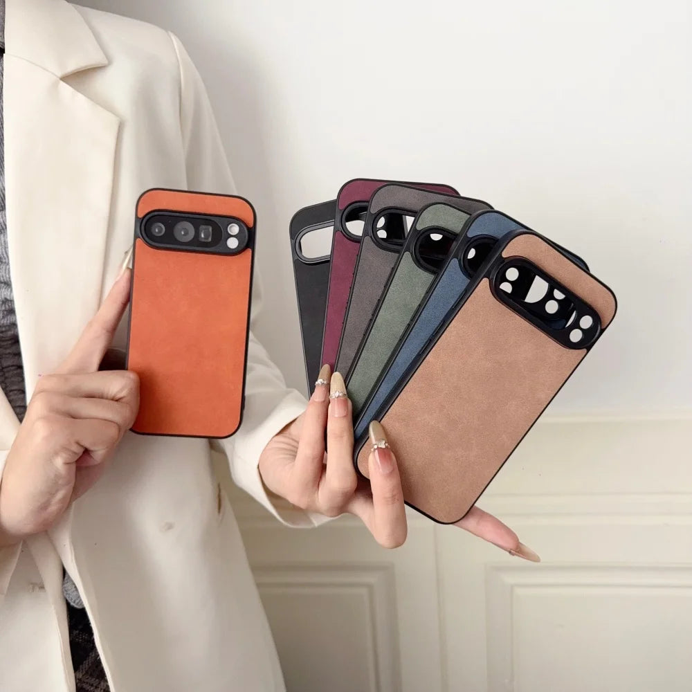 Luxury Solid Color Sheepskin Case for Google Pixel 10 9 Pro XL 8 7 6 9A 8A 7A 6A Ultra Slim Thin Shockproof Skin Feel Back Cover