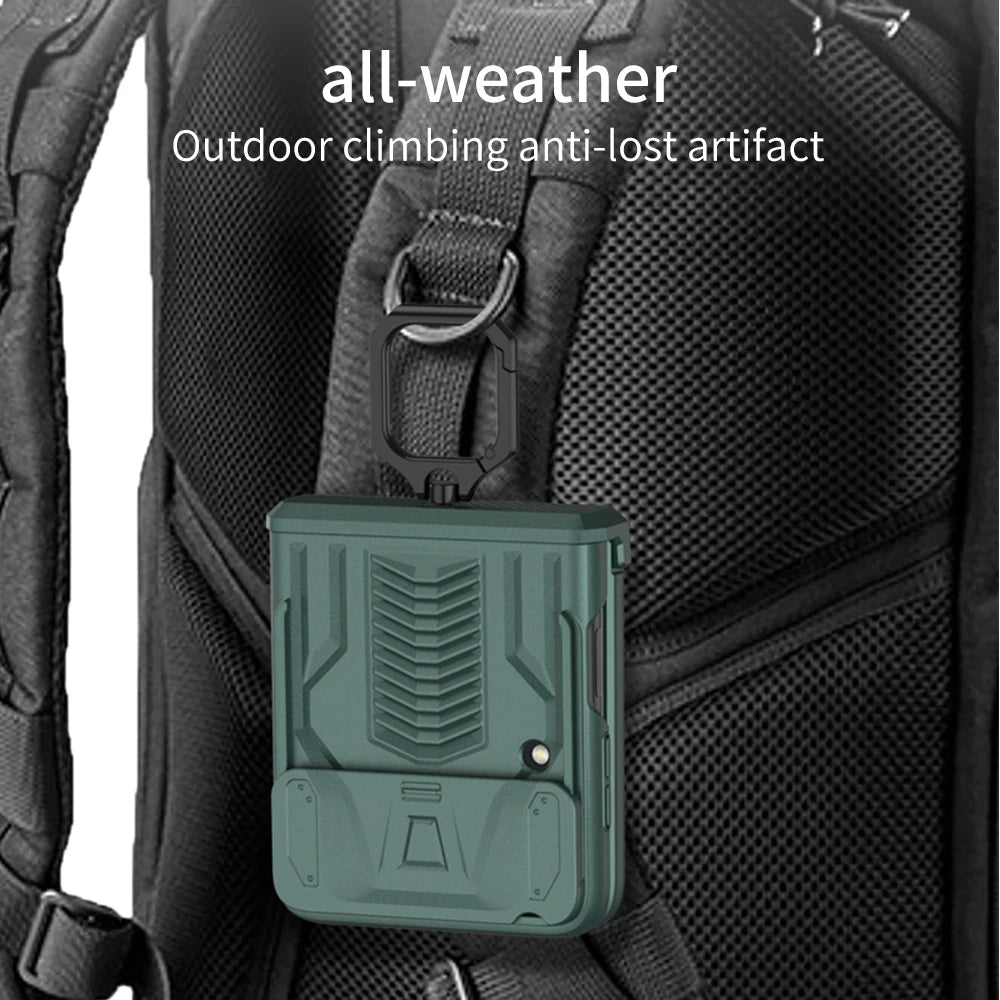 With Push Window Camera Protector Case For Samsung Galaxy Z Flip 3 Shockproof Phone Cover Z Flip 4 3 5G Magnetic Case Key Ring