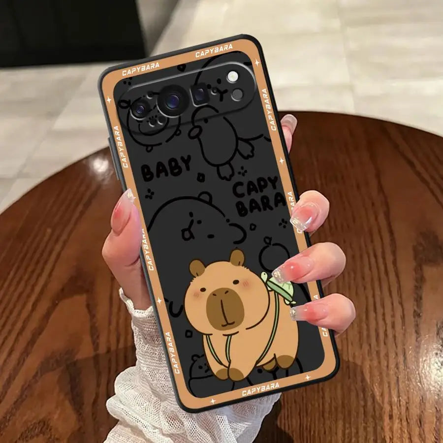 Cute Cartoon Capybara Phone Case for Google Pixel 6 7 8 Pro 8a 6a 10 9 Pro XL 7a 9a Soft Cover