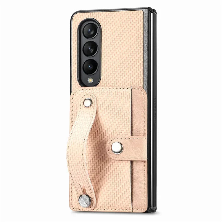 Luxury Case For Samsung Galaxy Z Fold 7 5G 2025 Leather Card Wristband Back Cover For Galaxy Z Fold 6 5 4 3 2 Fold7 Funda