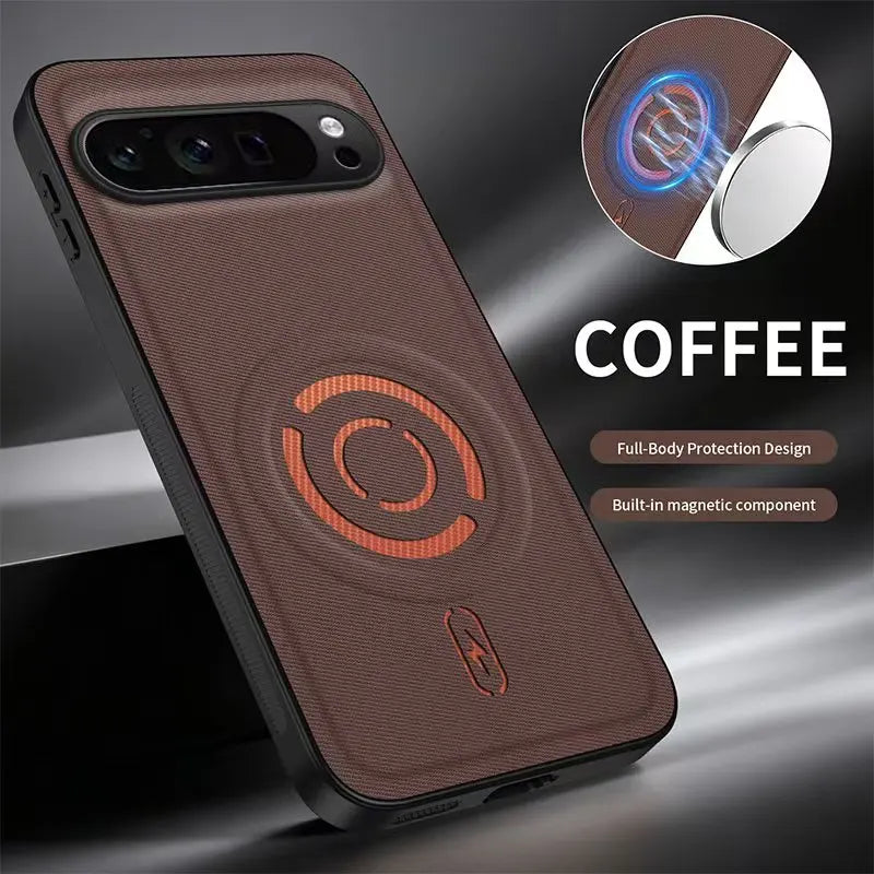 Busines Luxury Technology Fabric Phone Case For Google Pixel 11 Pro XL 6 7 8 9 10 Pro 10A 9A 8A for Magsafe Anti-drop Back Cover