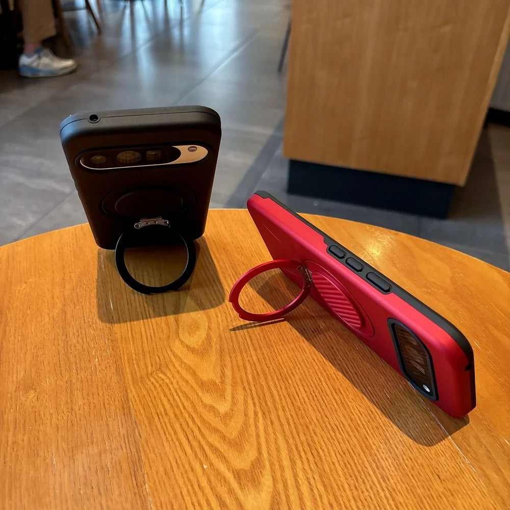Luxury 360° Magnetic Metal Bracket Phone Case For Google Pixel 10 Pro XL 9 10A Shockproof Stand Holder PC Cover For 9 Pro XL 9a