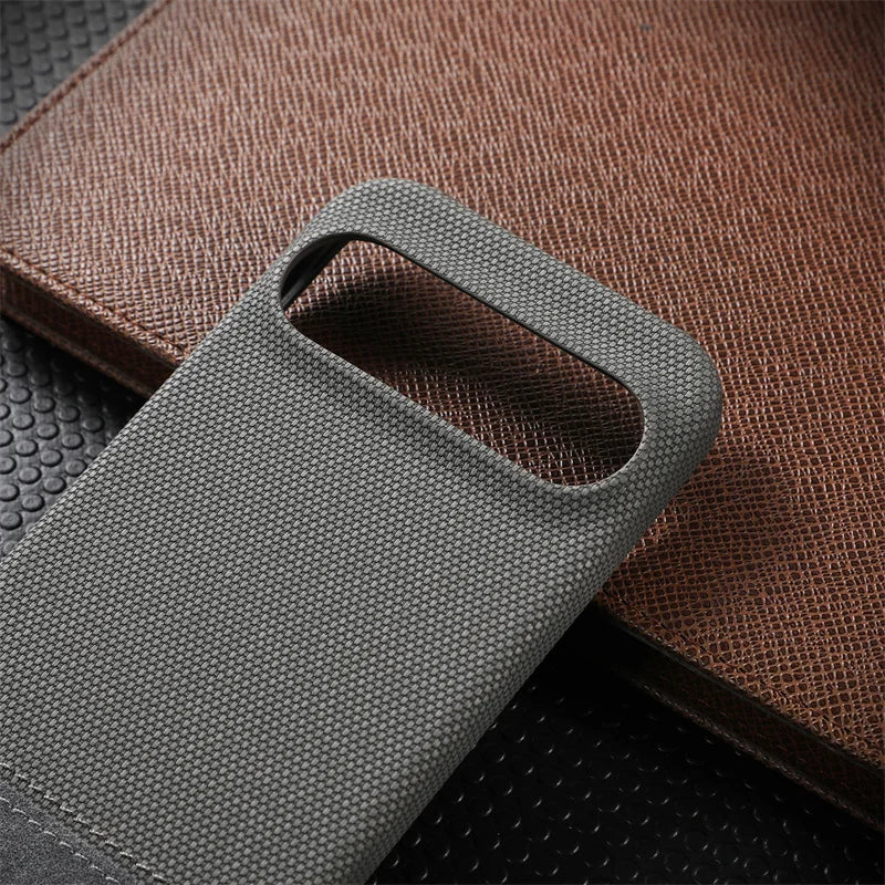 Luxury Matte Cotton Linen Soft Leather Phone Case For Google Pixel 8 9 Pro XL 8A Frameless Anti-Fingerprints PC Shockproof Cover