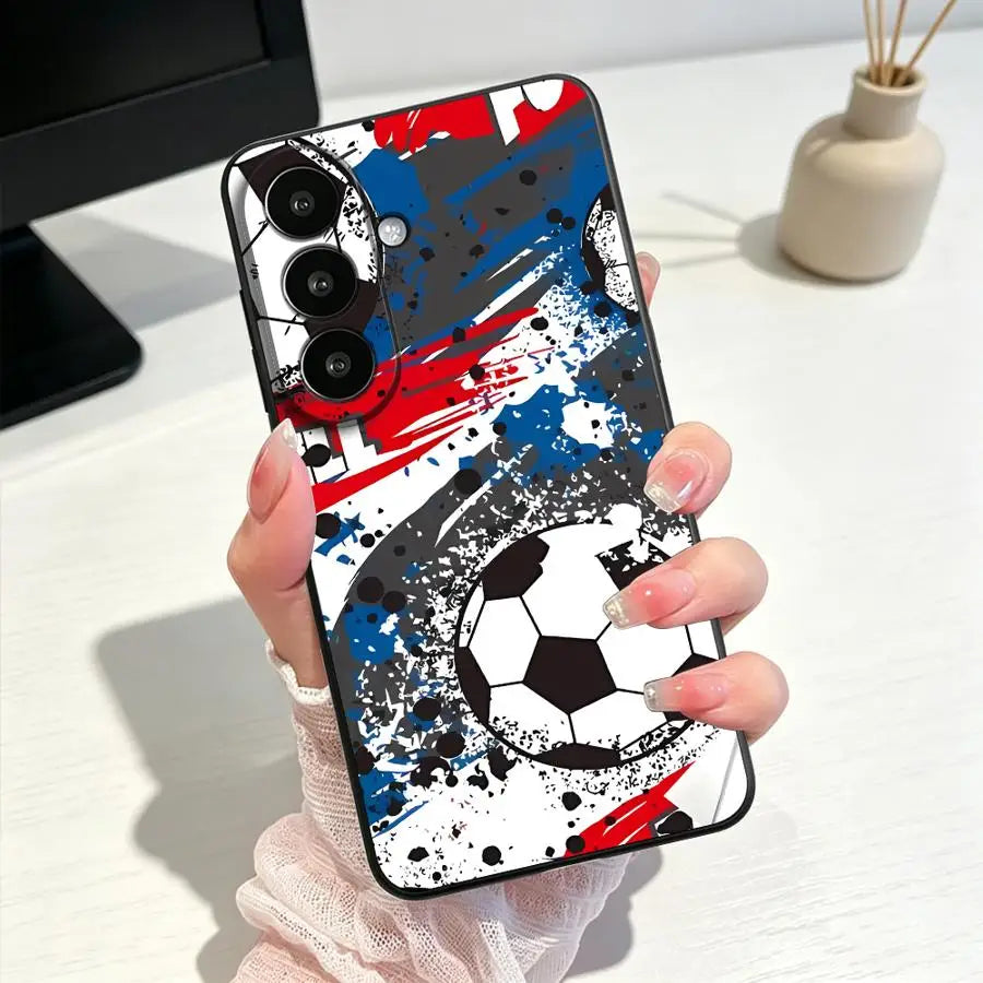 Soccer Graffiti Case for Samsung Galaxy S26 Ultra Note 20 8 9 10 S23 S25 Plus S26+ S24+ S20 S21 FE S10 S9 S25+ S24 Phone Cover