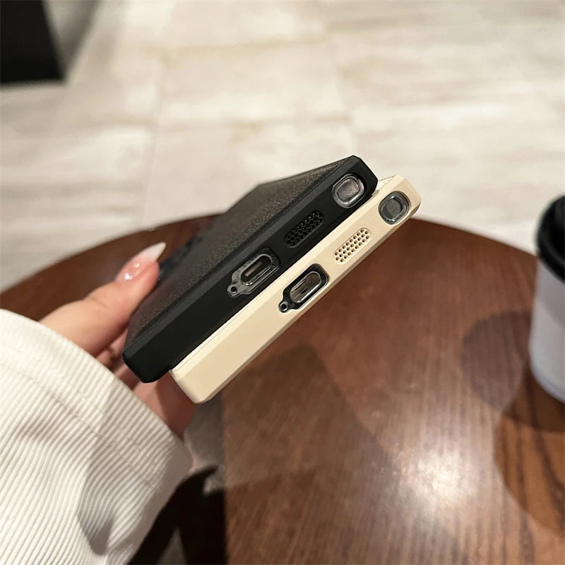 Luxury PU Leather Pattern Camera Protection Phone Case For Samsung Galaxy S25 S24 S23 S22 S21 Ultra Plus Matte Shockproof Cover