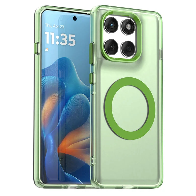 Magnetic Wireless Charging Case For Motorola Edge 60 Pro Moto Edge 60 Neo Fusion Cover Candy Colors Transparent Shell Fundas