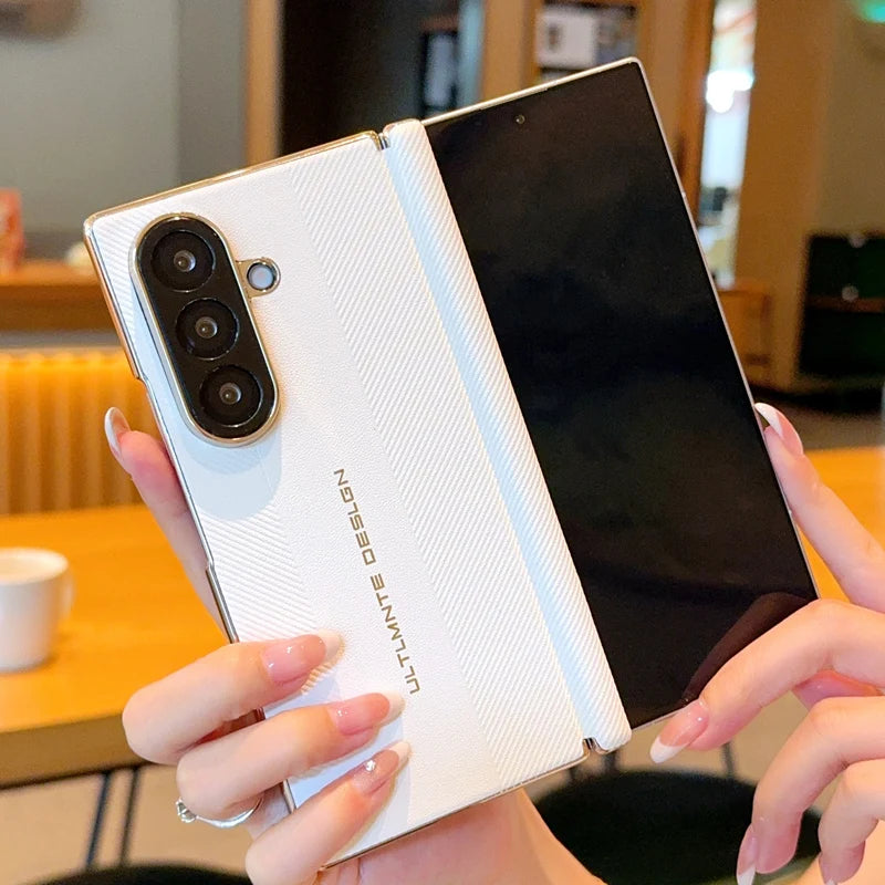 For Samsung Galaxy Z Fold 7 Case Luxury Plating Hard PU Fashion Protective Back Cover Case For samsung Z Fold 7 Phone Shell